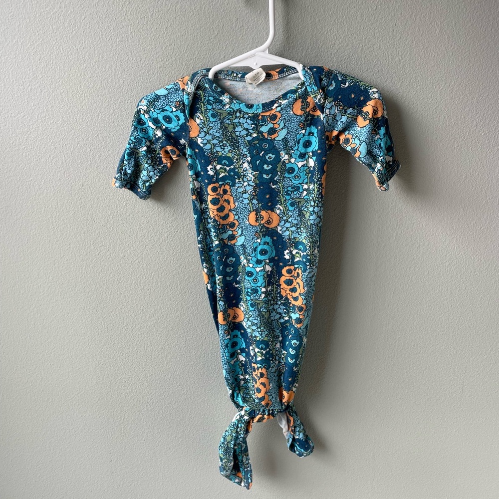 Kate Quinn Bamboo Blur and Orange Floral Knotted Gown
